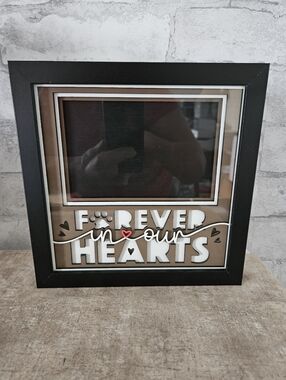 Forever In Our Hearts Pet Memorial Black Photo Frame Wall Accent